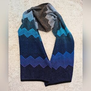 Missoni Wool Blend Wide Southwestern Aztec Zig Zag Scarf